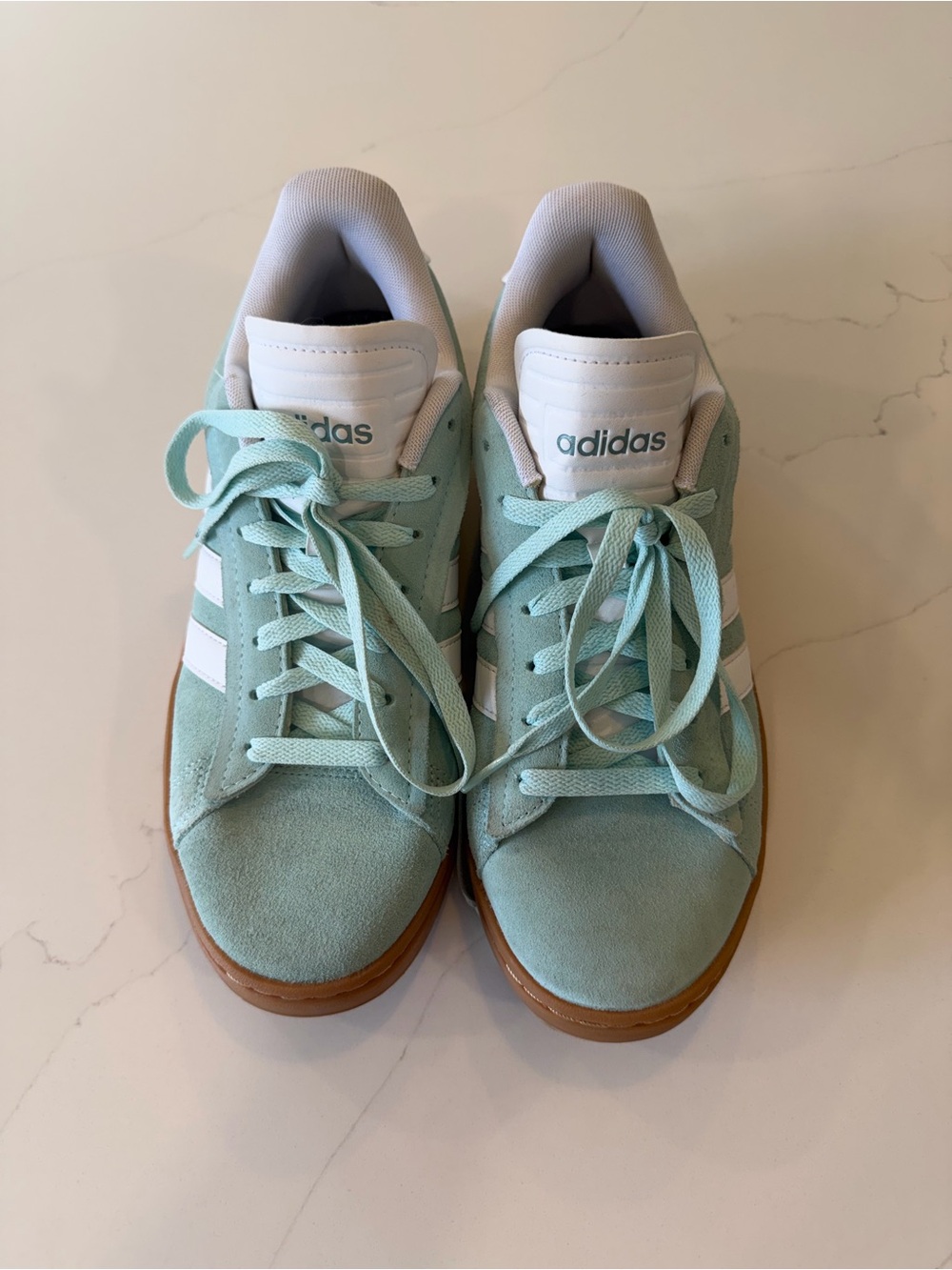 adidas Platform Mint Green Suede Sneakers